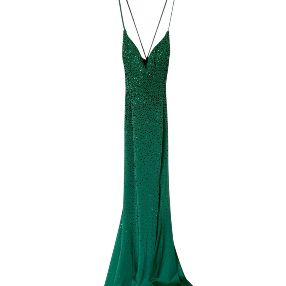 Faviana Emerald Backless Gown